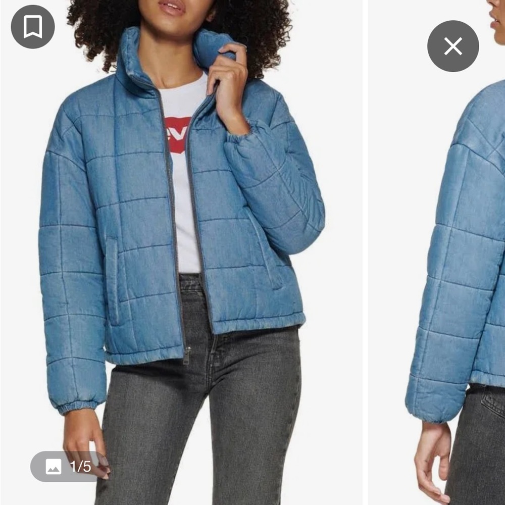 New With Tags Denim Quilted Puffer Jacket - Retails for $120